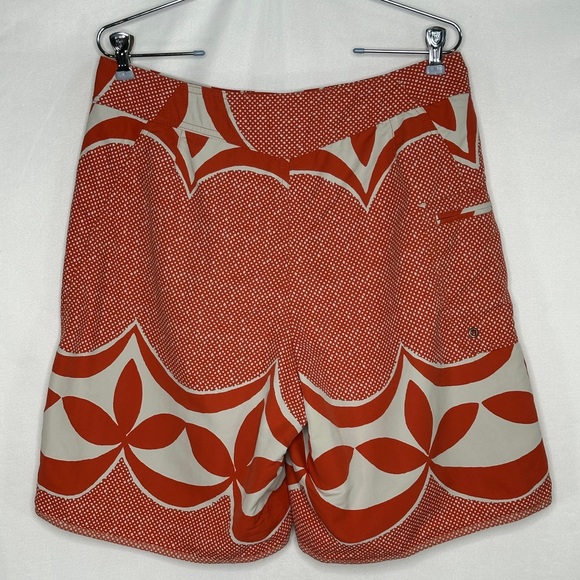 Patagonia Paddle Board Shorts Orange‎ White Lined Swim Trunks Lace Closure Sz 32 - Picture 2 of 7